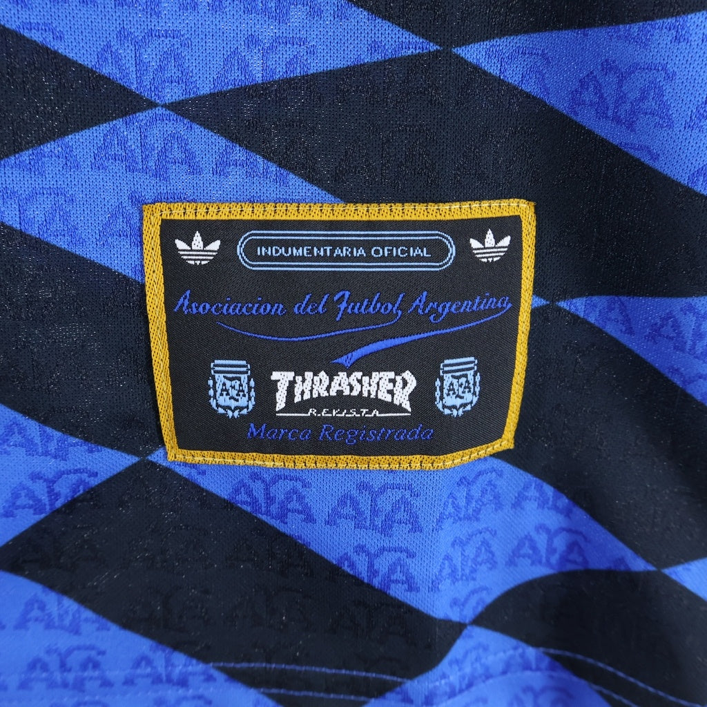 adidas(アディダス) THRASHER x ARGENTINA JERSEY スラッシャー AFA アルゼンティーナ ジャージ 半袖ゲームシャツ ブルー KX4551