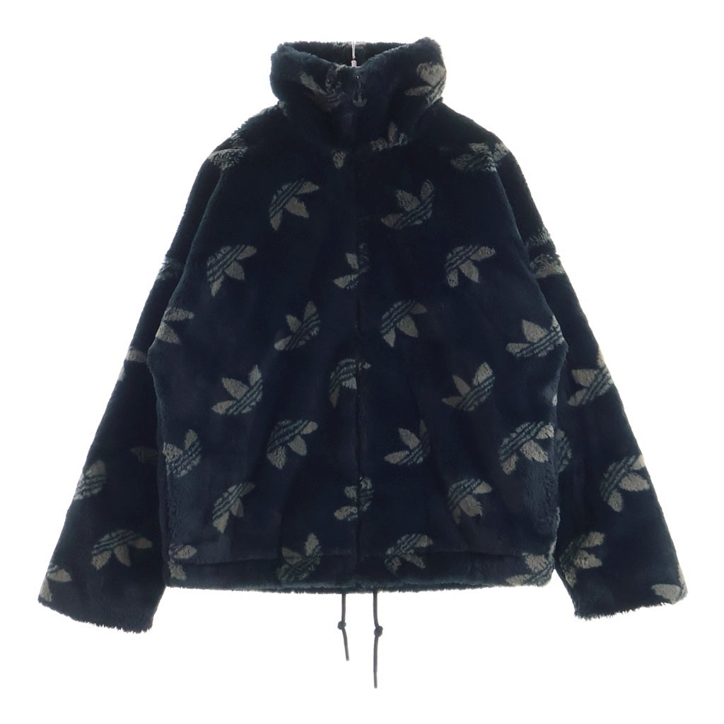adidas(アディダス) MONOGRAM FUR モノグラム フェイクファー ジップアップジャケット ブラック HR3179