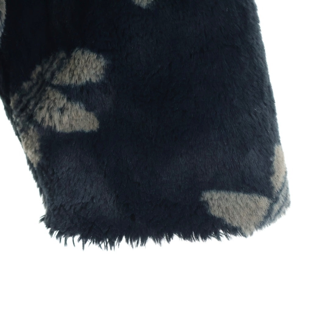 adidas(アディダス) MONOGRAM FUR モノグラム フェイクファー ジップアップジャケット ブラック HR3179