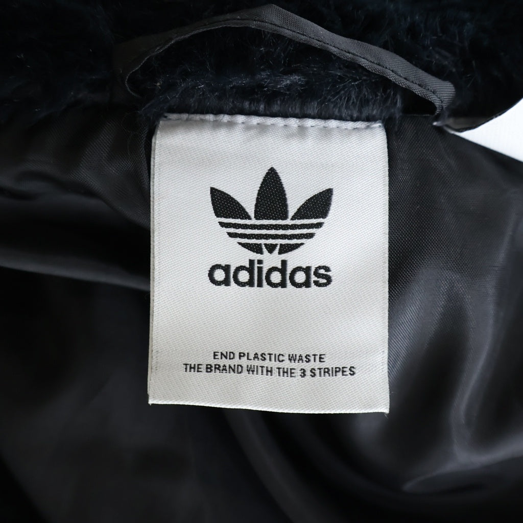 adidas(アディダス) MONOGRAM FUR モノグラム フェイクファー ジップアップジャケット ブラック HR3179
