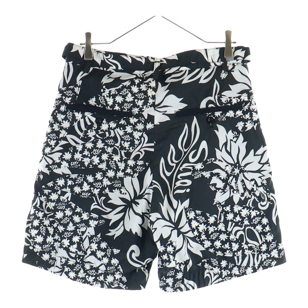 Sacai(サカイ) 24SS FLORAL EMBROIDERED PATCH SHORTS フローラル パッチ ショートパンツ ショーツ ブラック/ホワイト 24-03288M