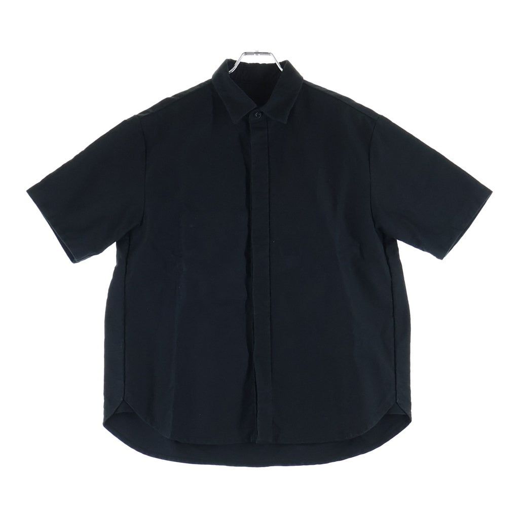 Sacai(サカイ) 24SS MOLESKIN SHIRT モールスキン 半袖シャツ ブラック 24-03309M