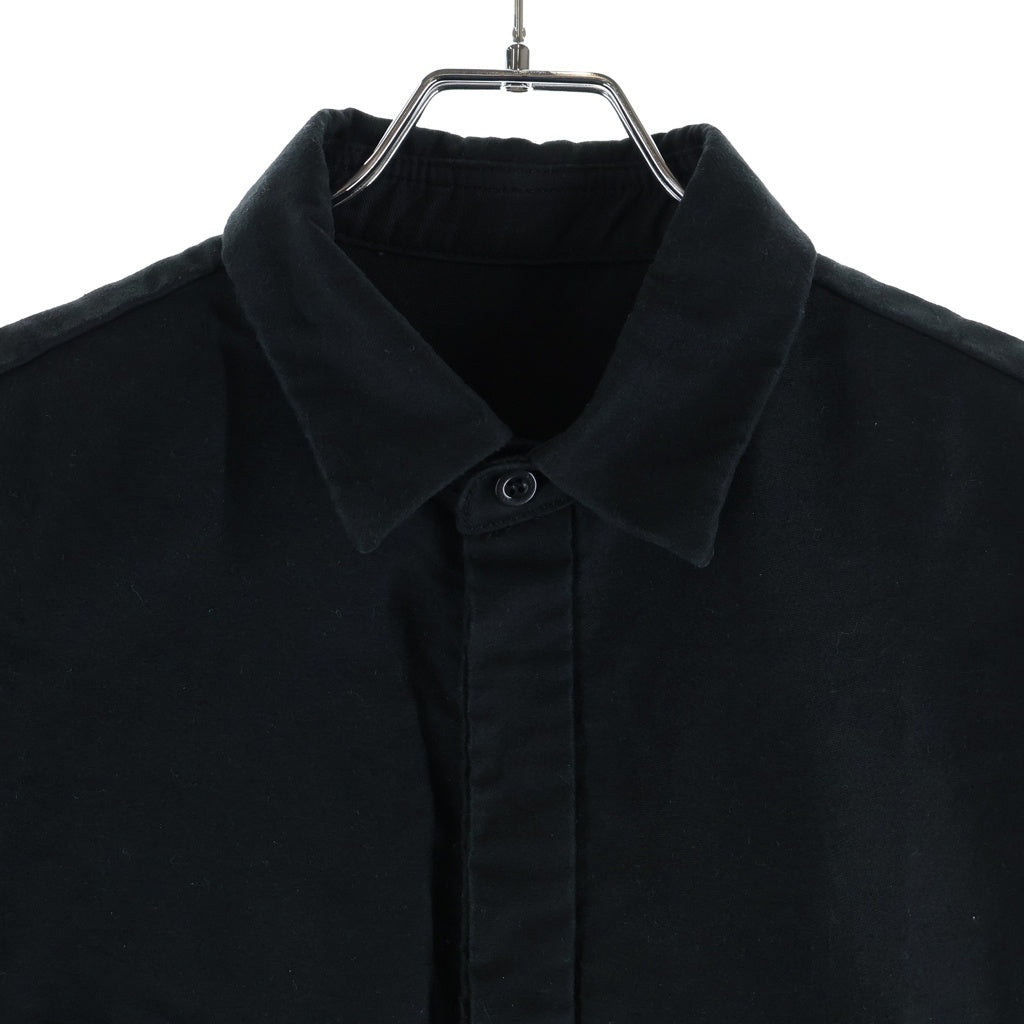 Sacai(サカイ) 24SS MOLESKIN SHIRT モールスキン 半袖シャツ ブラック 24-03309M
