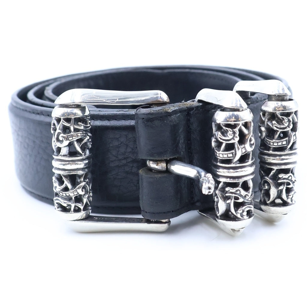 CHROME HEARTS(クロムハーツ) BLT CLT ROLLER 3PC 3PCケルティックローラー レザーベルト ブラック/シルバー