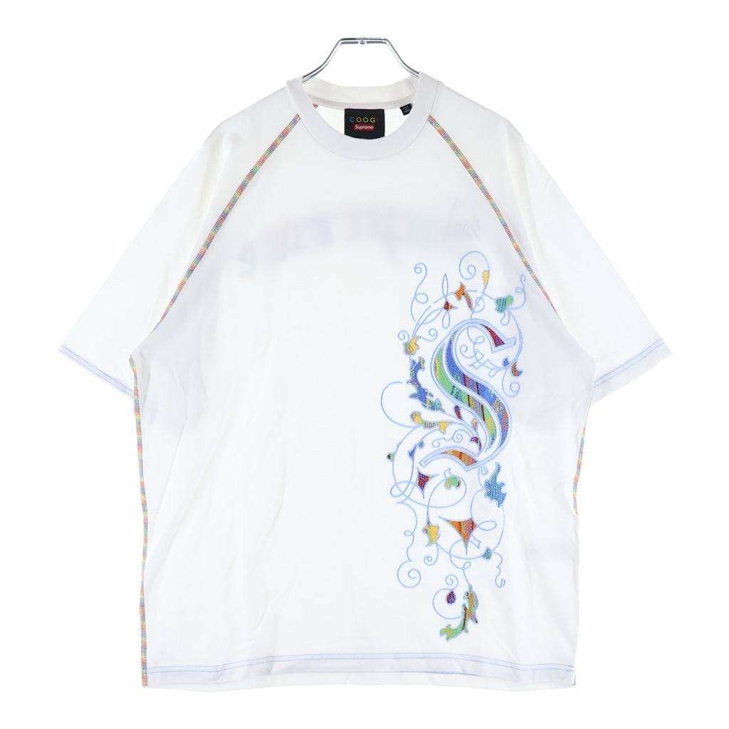 SUPREME(シュプリーム) 23SS ×COOGI Raglan S/S Top クージー 刺繍デザイン ラグランTシャツ 半袖クルーネックカットソー ホワイト