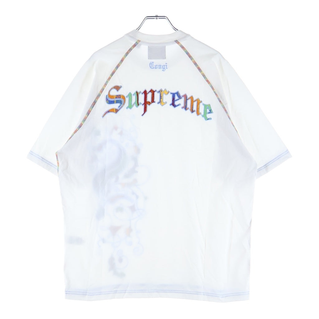 SUPREME(シュプリーム) 23SS ×COOGI Raglan S/S Top クージー 刺繍デザイン ラグランTシャツ 半袖クルーネックカットソー ホワイト