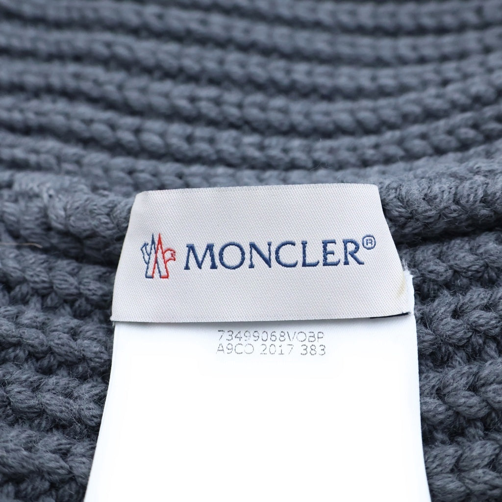 MONCLER(モンクレール) 17AW BERRETTO ロゴパッチ ウールニットキャップ ビーニー 帽子 グレー C20910023000