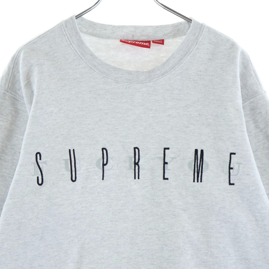 SUPREME(シュプリーム) 19AW Fuck You Crewneck ファックユー フロント刺繍クルーネックスウェットトレーナー グレー