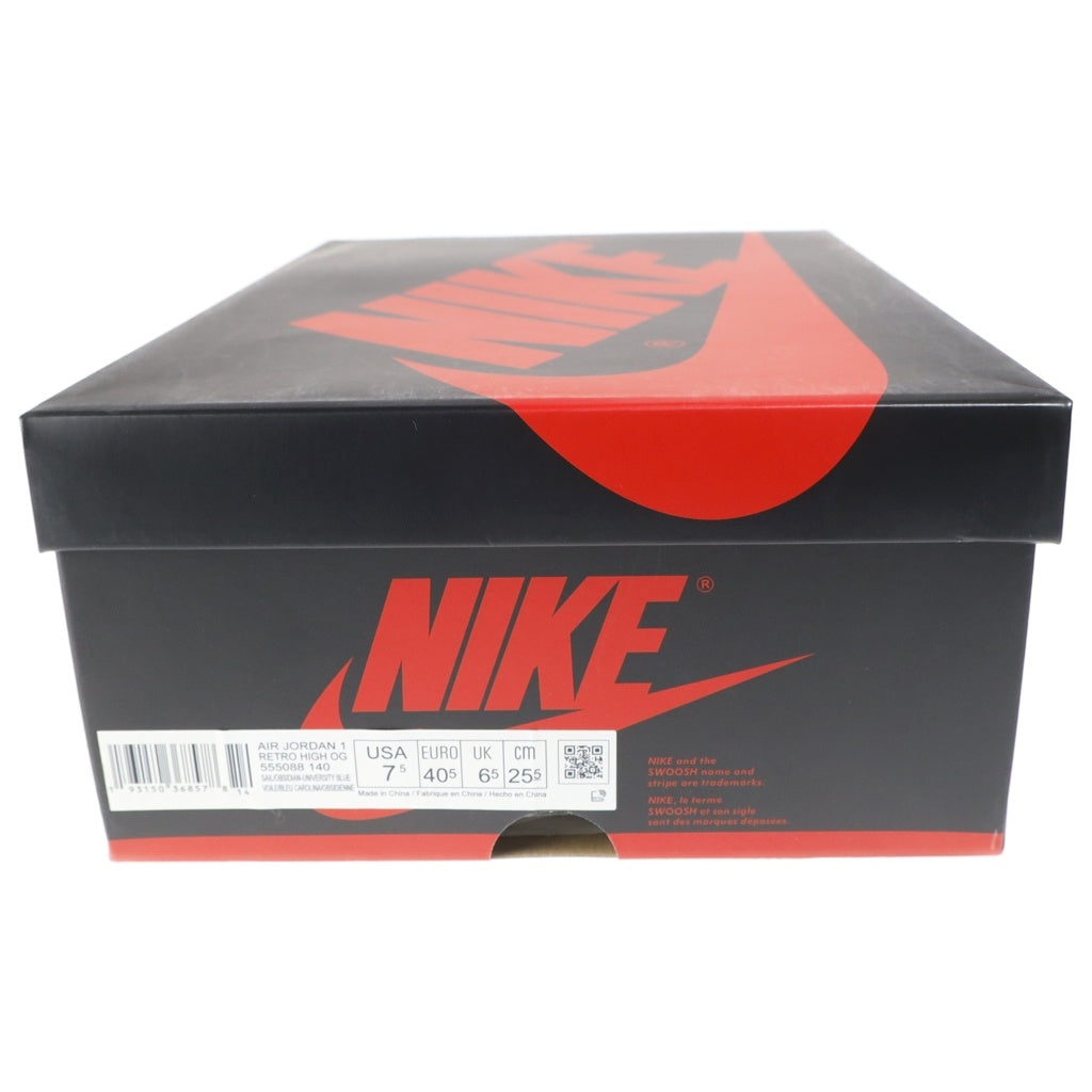 NIKE(ナイキ) AIR JORDAN 1 RETRO HIGH OG OBSIDIAN UNIVERSITY BLUE エアジョーダン1 レトロ オブシディアン ハイカットスニーカー ホワイト/ブルー US7.5/25.5cm 555088-140