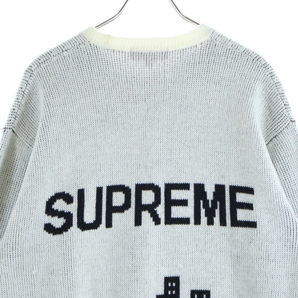 SUPREME(シュプリーム) 20SS New York Sweater ニューヨーク クルーネックニットセーター ブラック/ホワイト
