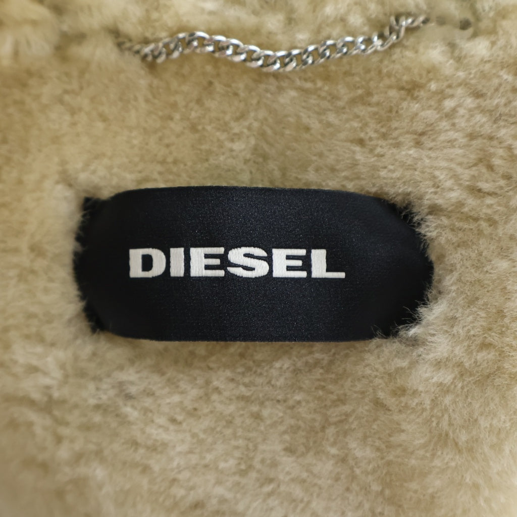DIESEL(ディーゼル) ラムスキンレザー ムートン ダブルライダースジャケット ブルゾン ブラック