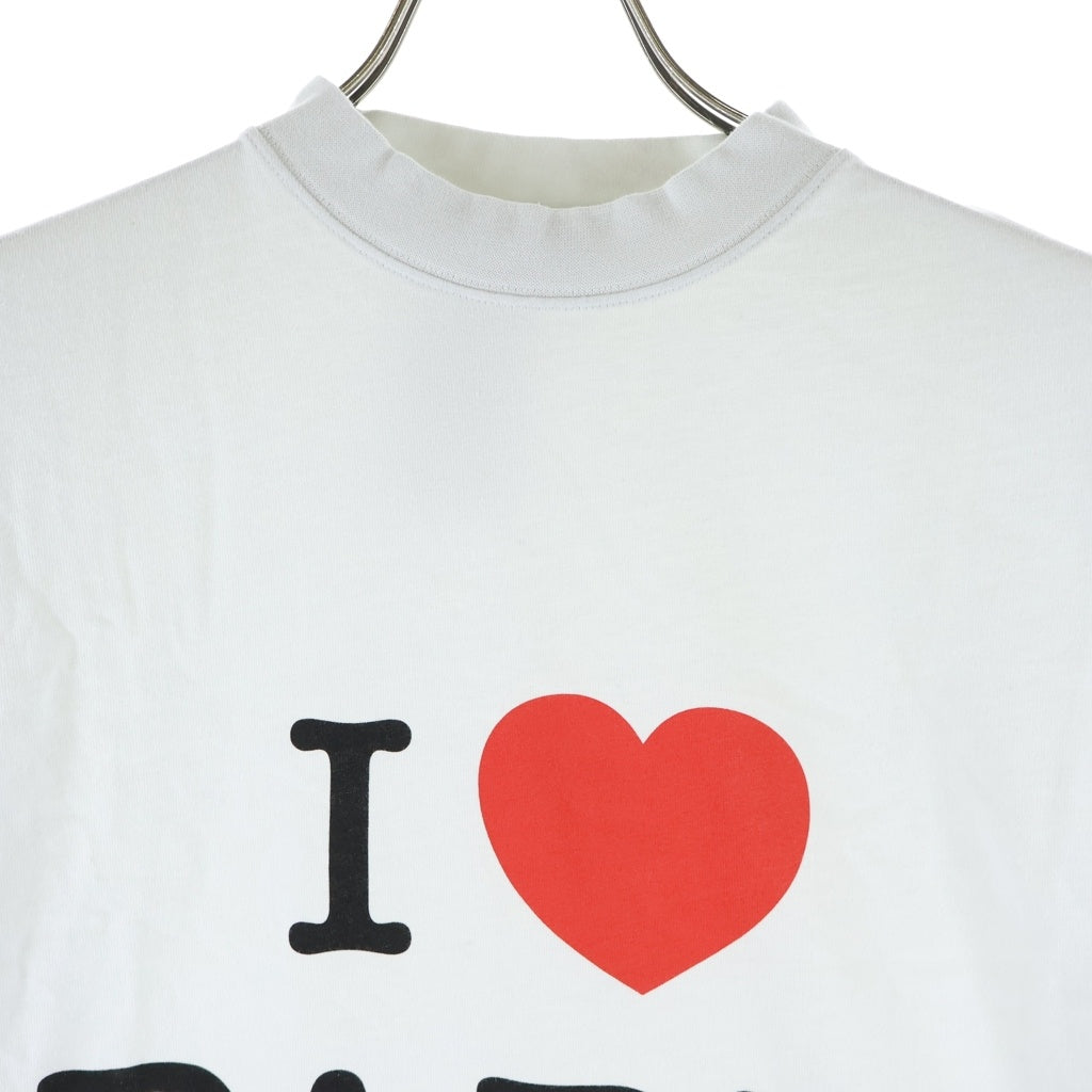 BALENCIAGA(バレンシアガ) I LOVE PARISプリント オーバーサイズ クルーネック半袖Tシャツ カットソー ホワイト 787349