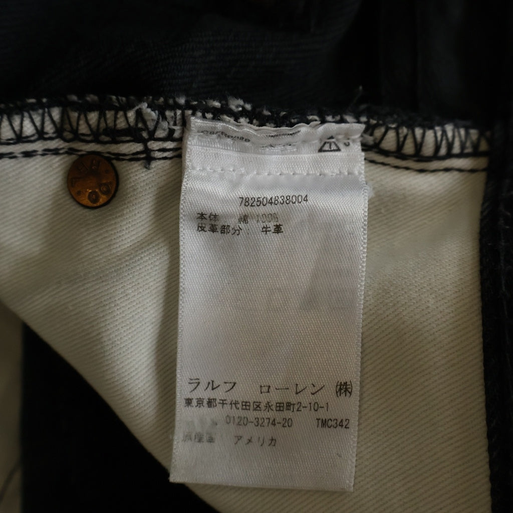 RRL(ダブルアールエル) コットン スリムフィット スキニーデニムパンツ ブラック 782504838004