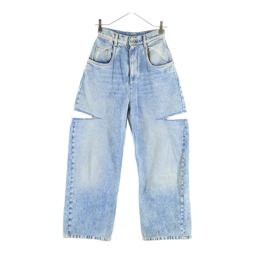 Maison Margiela(メゾンマルジェラ) 21AW スラッシュディティール ワイドデニムパンツ レディース インディゴ S51LA0051
