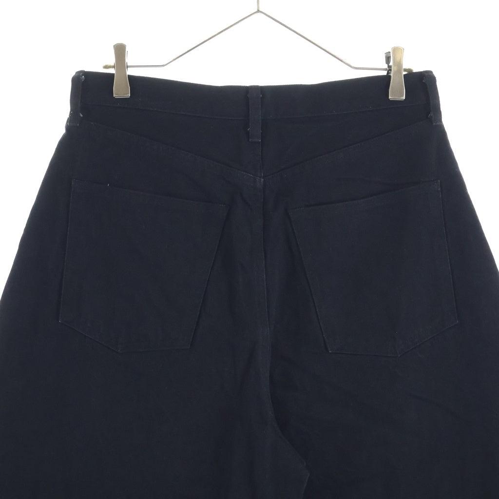 HYKE(ハイク) 26SS TWILL SHORTS ボタンフライ ツイルデニムショーツ ハーフパンツ レディース ブラック 13385