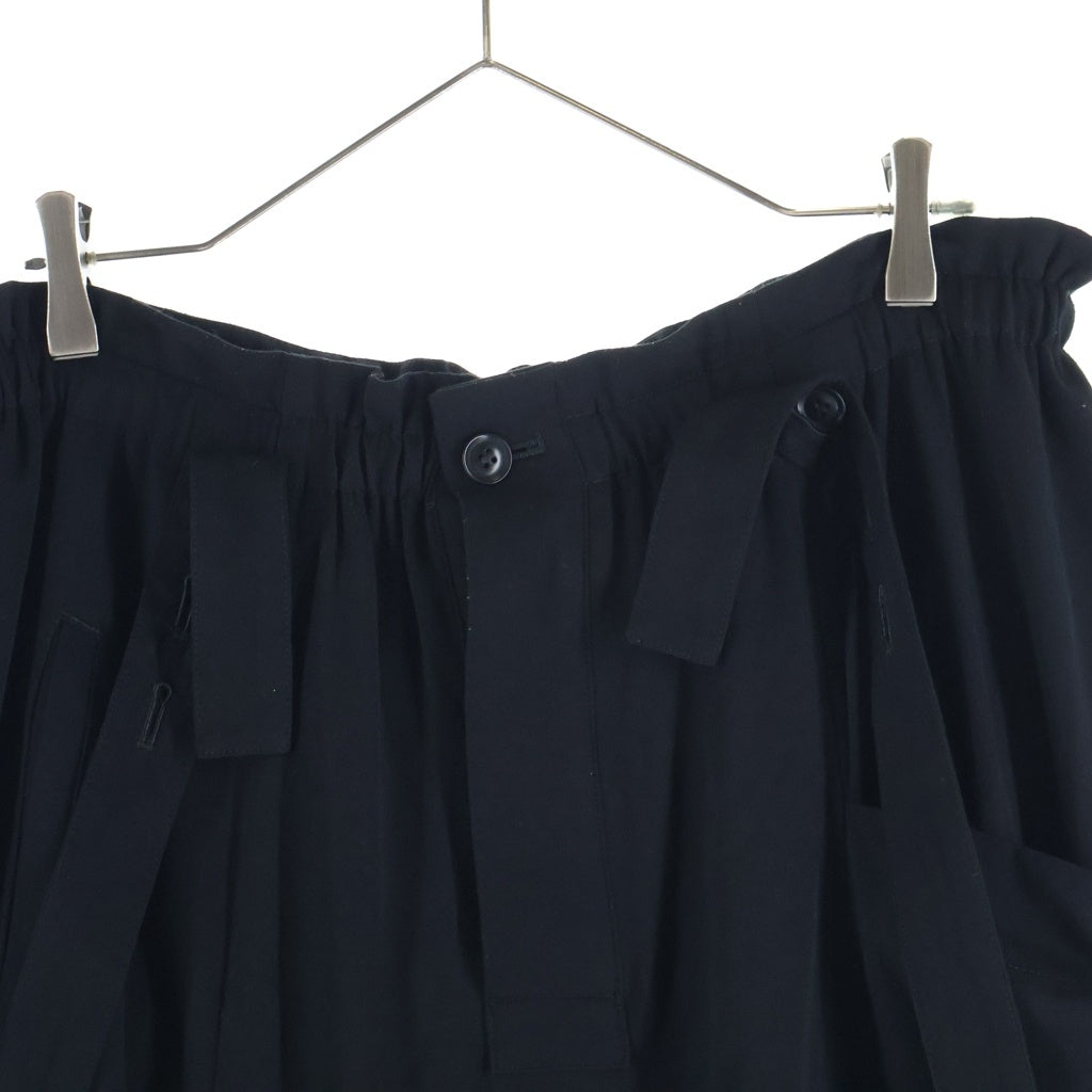 Y's(ワイズ) VISCOSE TRIACETATE BLEND SAROUEL PANTS ビスコース トリアセテート ブレンド サルエルパンツ レディース ブラック YW-P19-200