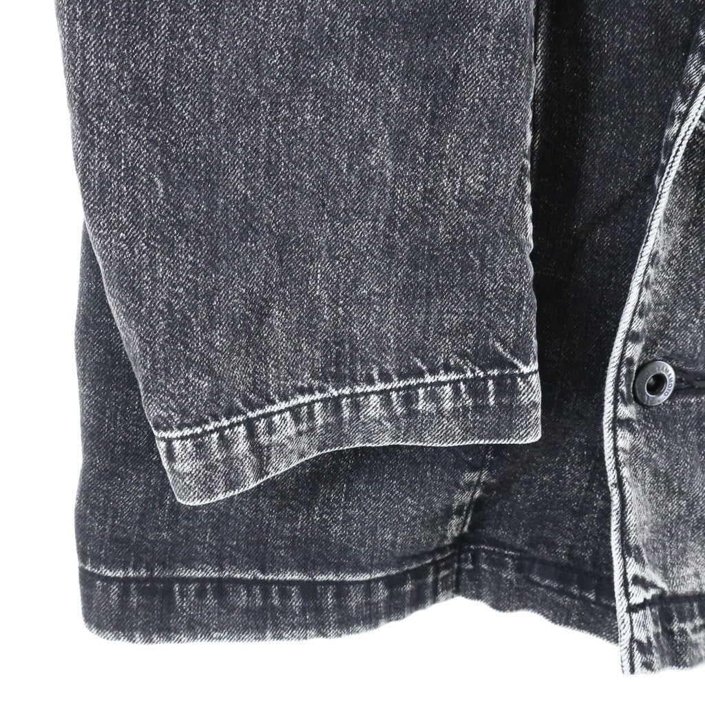 Y's(ワイズ) 8OZ DENIM CHEMICAL WASH PEAKED LAPEL JACKET ケミカルウォッシュ デニム ダブルテーラードジャケット レディース ブラック YW-J02-008