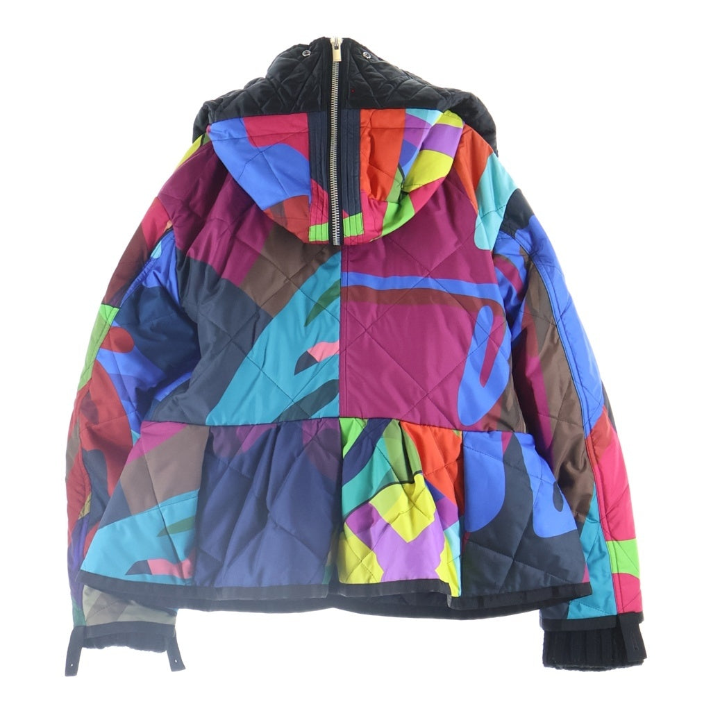 Sacai(サカイ) 21AW ×KAWS Nylon Twill x Wool Knit Blouson カウズ ナイロンツイル ウールニット ドッキングブルゾン レディース マルチ 21-05687