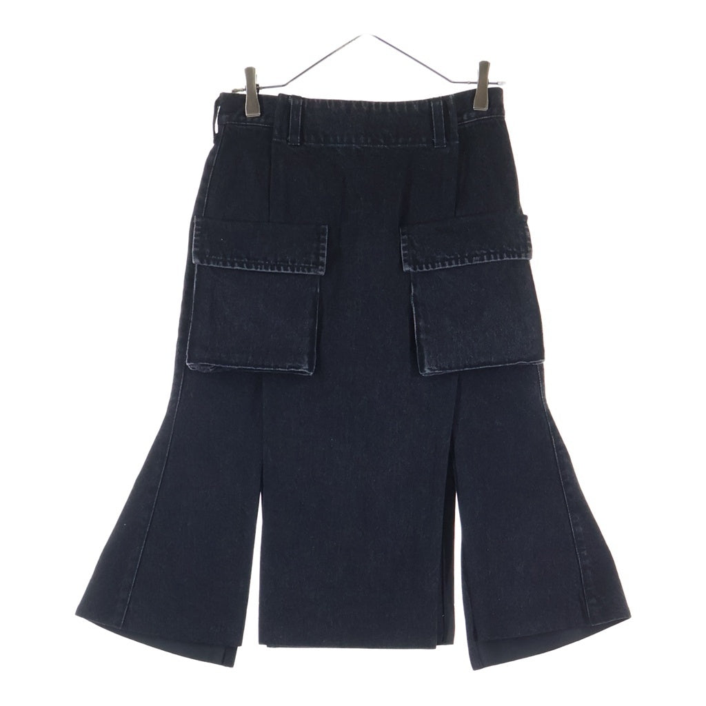 Sacai(サカイ) 24AW Denim Skirt スリットデザイン デニムスカート レディース ブラック 24-07355