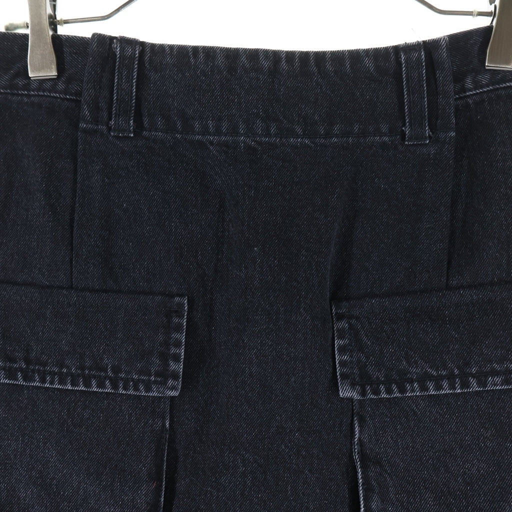Sacai(サカイ) 24AW Denim Skirt スリットデザイン デニムスカート レディース ブラック 24-07355