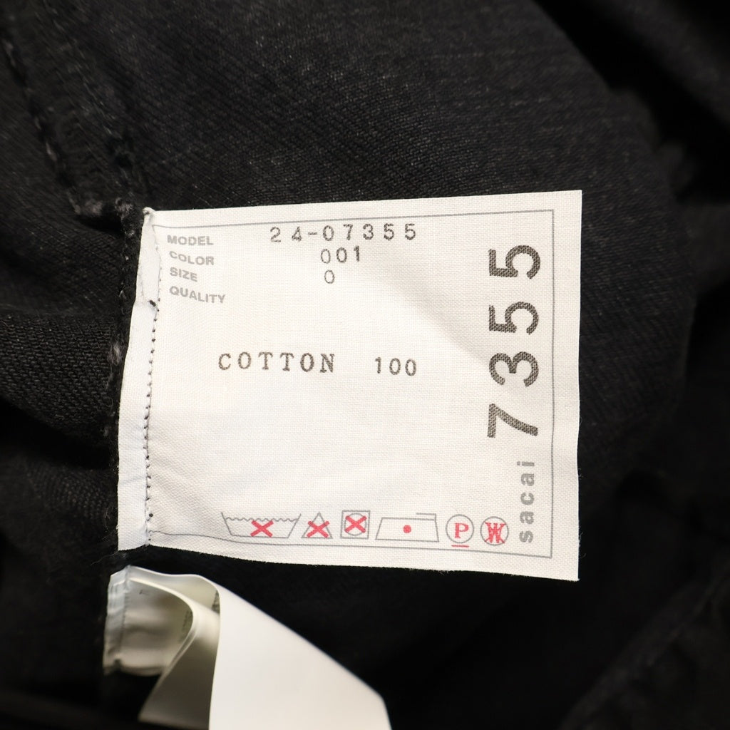 Sacai(サカイ) 24AW Denim Skirt スリットデザイン デニムスカート レディース ブラック 24-07355