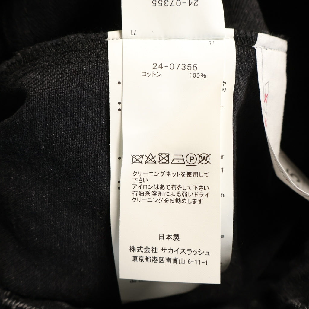 Sacai(サカイ) 24AW Denim Skirt スリットデザイン デニムスカート レディース ブラック 24-07355