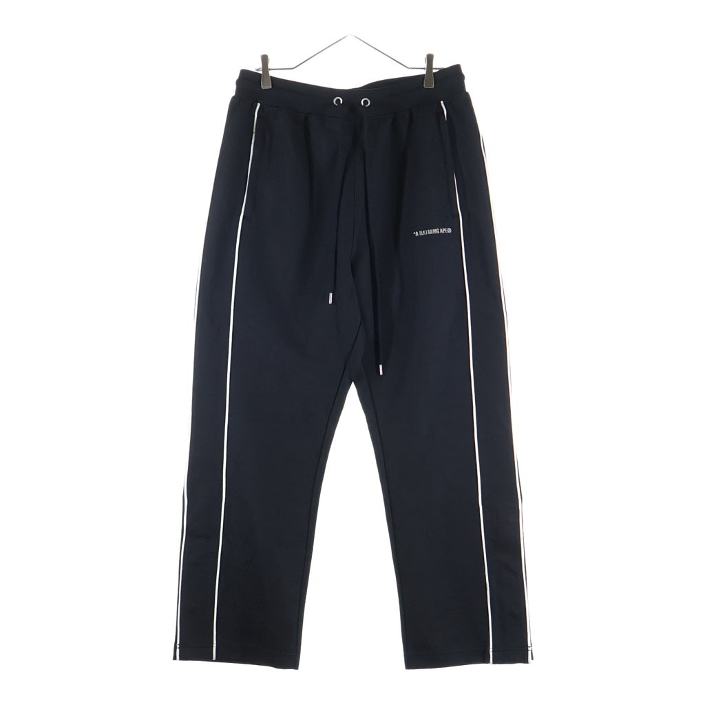 A BATHING APE(アベイシングエイプ) LINE CAMO JACQUARD METAL LOGO RELAXED FIT TRACK SWEAT PANTS ライン カモ メタルロゴ トラックパンツ ブラック 001PTL801317M