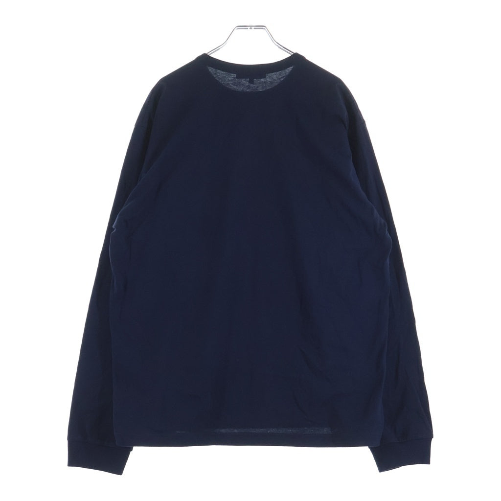 COMME des GARCONS HOMME(コムデギャルソンオム) AD2025 コットン天竺をボディ ロングスリーブカットソー 1ポケット 長袖Tシャツ ネイビー HQ-T102