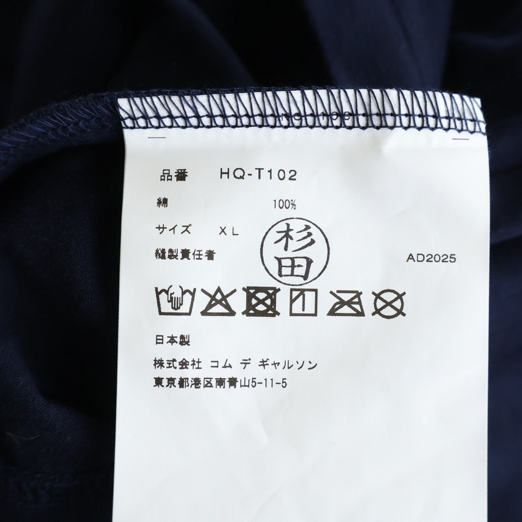 COMME des GARCONS HOMME(コムデギャルソンオム) AD2025 コットン天竺をボディ ロングスリーブカットソー 1ポケット 長袖Tシャツ ネイビー HQ-T102