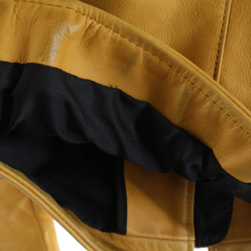 VANSON(バンソン) BACKDROP別注 9Bモデル ライナー付き レザー シングルライダースジャケット イエロー