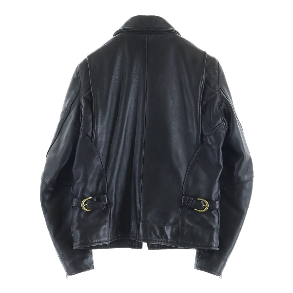 VANSON(バンソン) 9D 中綿キルティング スナップボタン レザー シングルライダースジャケット ブラック
