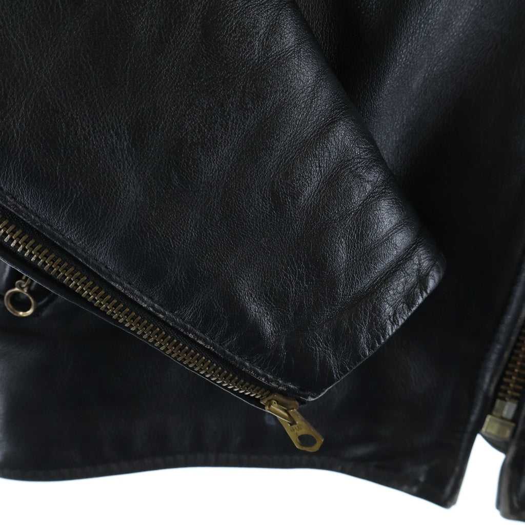 VANSON(バンソン) 9D 中綿キルティング スナップボタン レザー シングルライダースジャケット ブラック