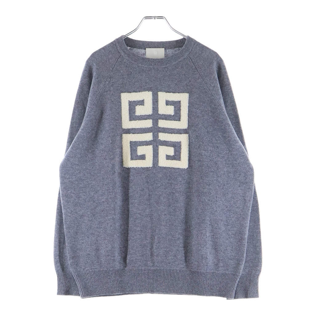 GIVENCHY(ジバンシィ) 4Gロゴ カシミヤ クルーネックニットセーター グレー BW908N4ZEQ