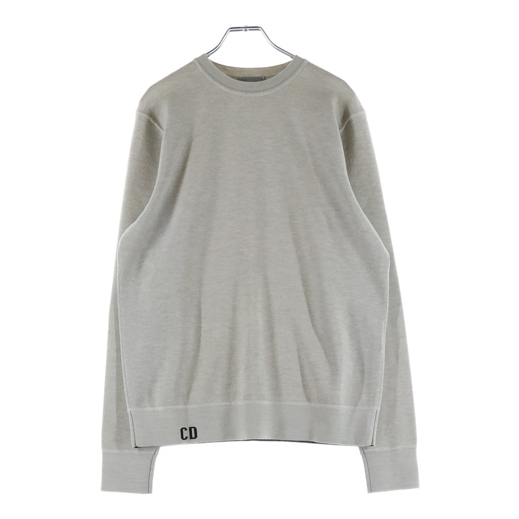 Christian Dior(クリスチャンディオール) CDロゴ バージンウール クルーネックニットセーター グレー 663M622ZT535