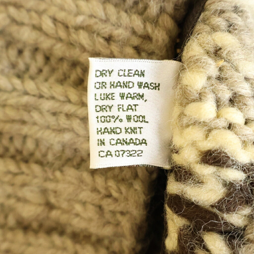 CANADIAN SWEATER(カナディアンセーター) ウール ジップフライ カウチンニットジャケット セーター ブラウン/ベージュ