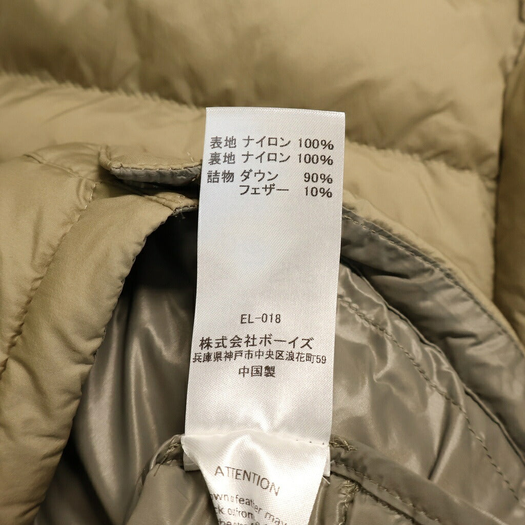 DANTON(ダントン) INNER DOWN CREWNECK JACKET インナーダウンクルーネックジャケット ナイロンジャケット ベージュDT-A0025