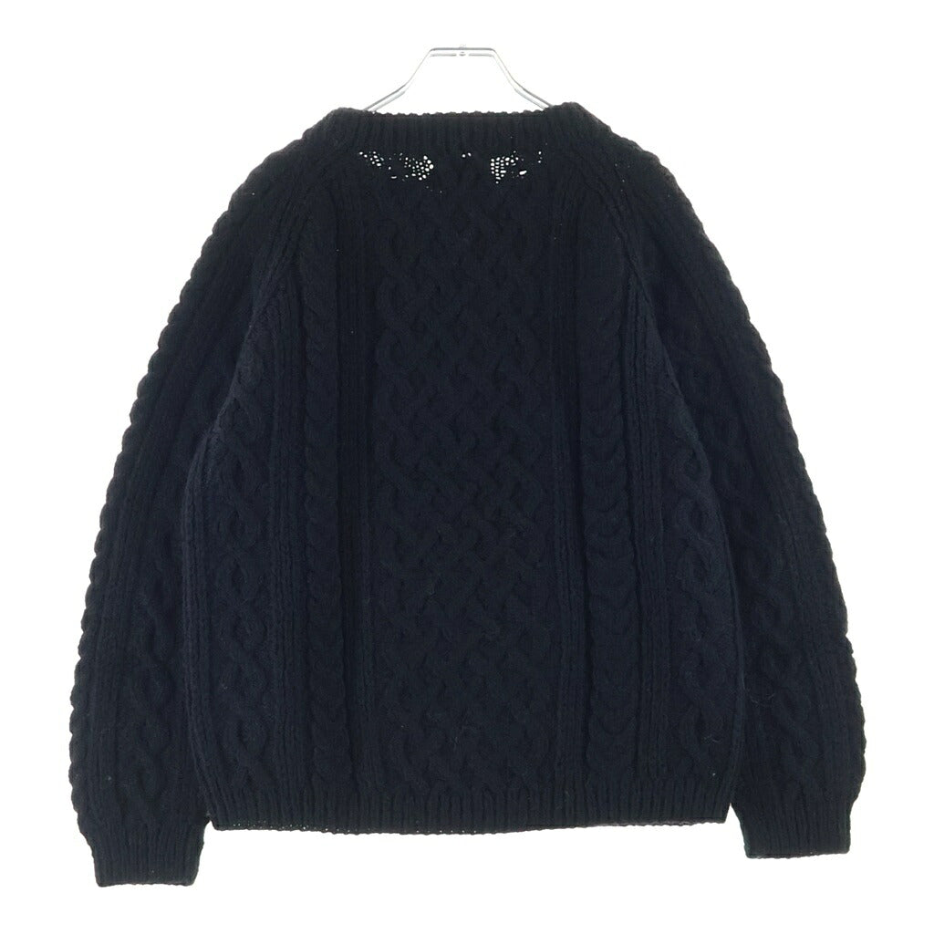 INVERALLAN(インバーアラン) Casual Aran 1A UK製 ケーブル編み ウール アランニット セーター ブラック