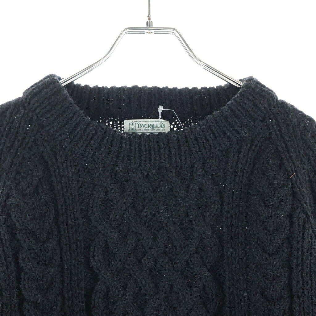 INVERALLAN(インバーアラン) Casual Aran 1A UK製 ケーブル編み ウール アランニット セーター ブラック