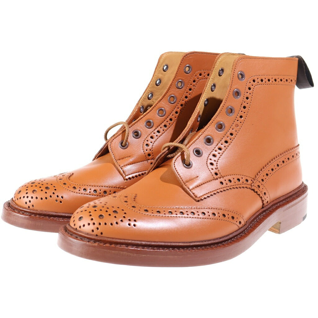 Tricker's(トリッカーズ) MALTON UK製 モールトン ウイングチップ レースアップ カントリーブーツ ブラウン M2508