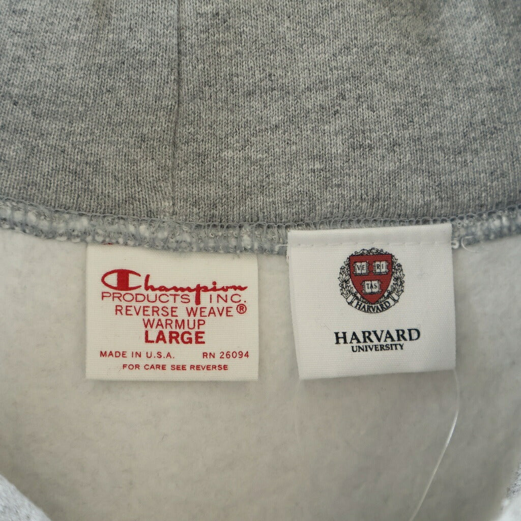 CHAMPION(チャンピオン) HARVARD REVERSE WEAVE リバースウィーブ ロゴプリント プルオーバーパーカー グレー