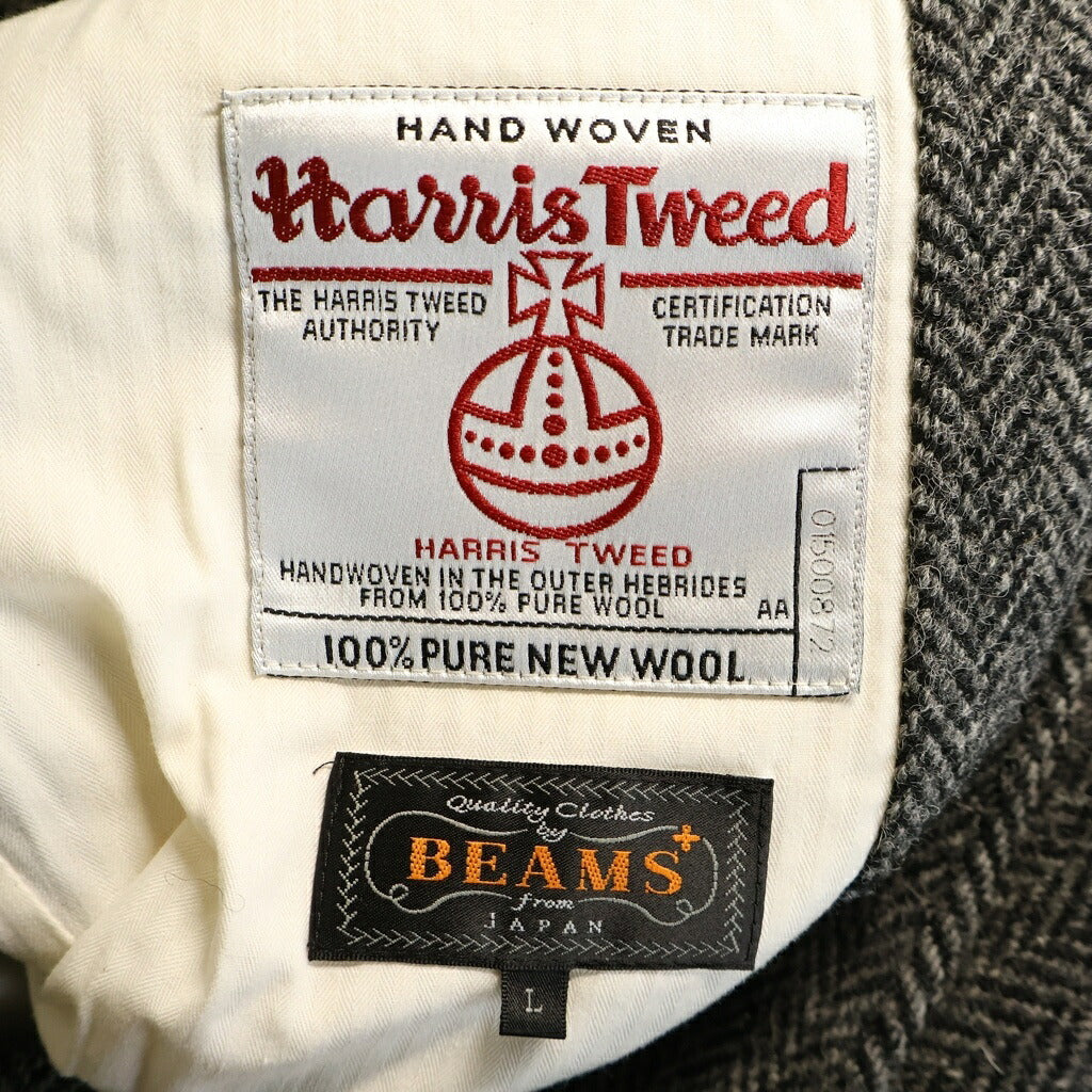 Harris Tweed(ハリスツイード) BEAMS別注 ウール シングル2Bテーラードジャケット グレー