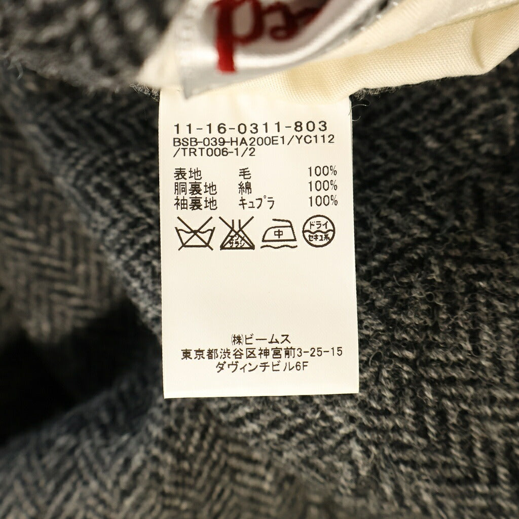 Harris Tweed(ハリスツイード) BEAMS別注 ウール シングル2Bテーラードジャケット グレー