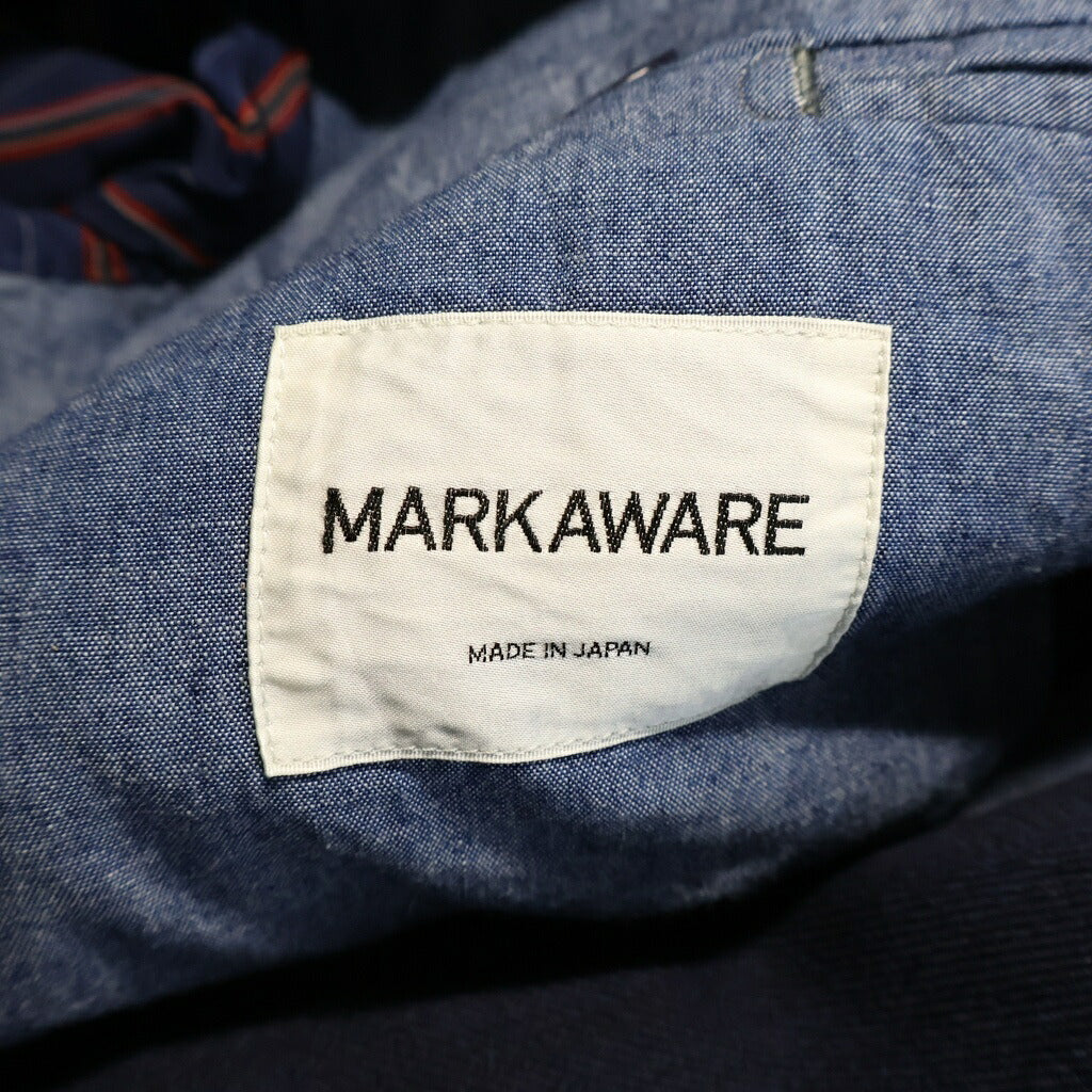 MARKAWARE(マーカウェア) コットン スマイルボタン カーゴシングルテーラードジャケット ネイビー