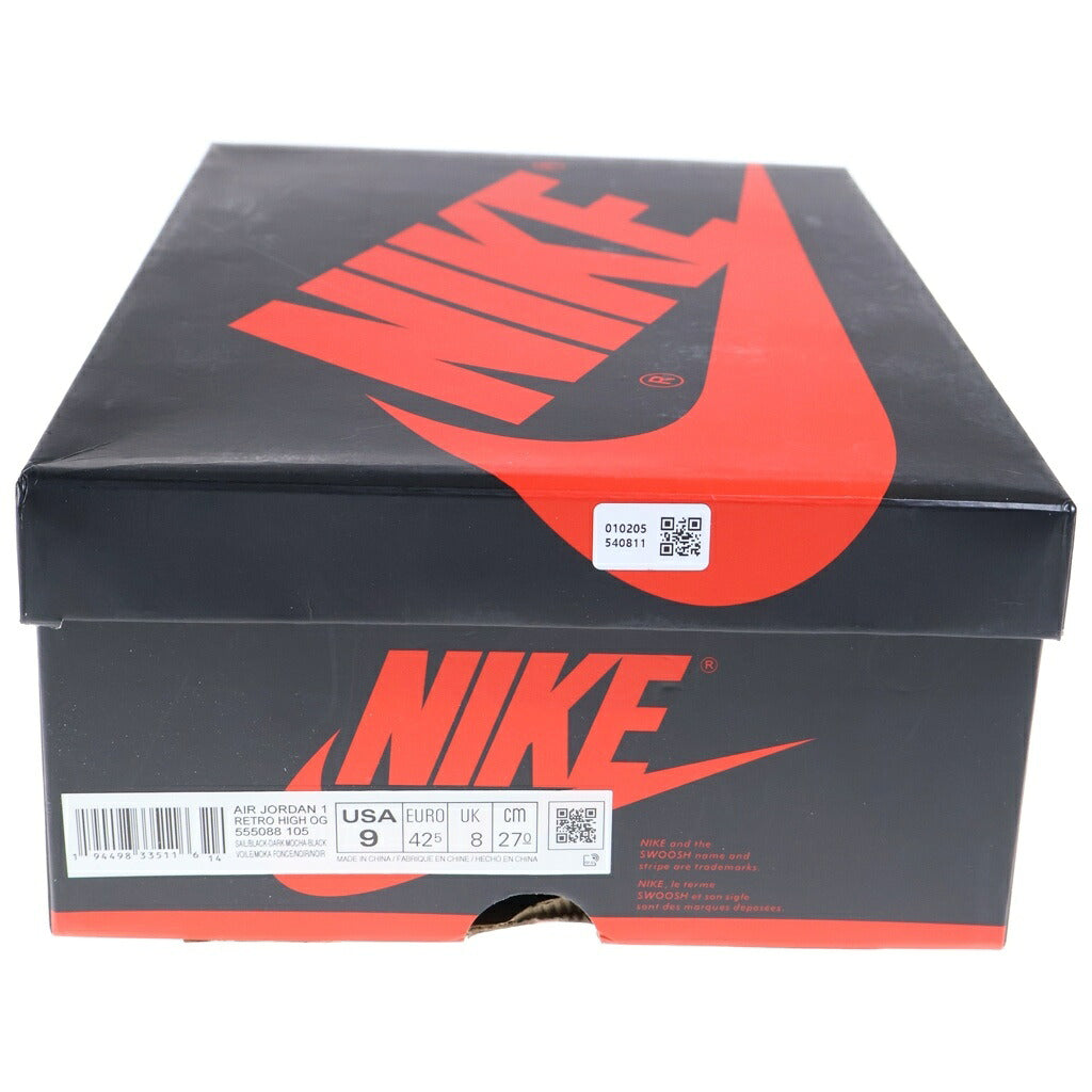 NIKE(ナイキ) AIR JORDAN 1 HIGH OG DARK MOCHA エアジョーダン1 ダークモカ ハイカットスニーカー ブラウン/ホワイト/ブラック US9/27cm 555088-105