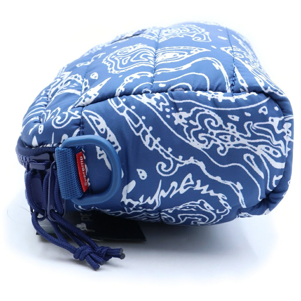 SUPREME(シュプリーム) 22AW Puffer Side Bag パファー ペイズリー柄 サイド ショルダーバッグ ブルー