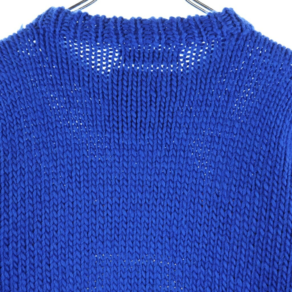 RICE NINE TEN(ライスナインテン) HAND KNITTING SWAETSHIRT カレッジ ウールニット セーター ブルー