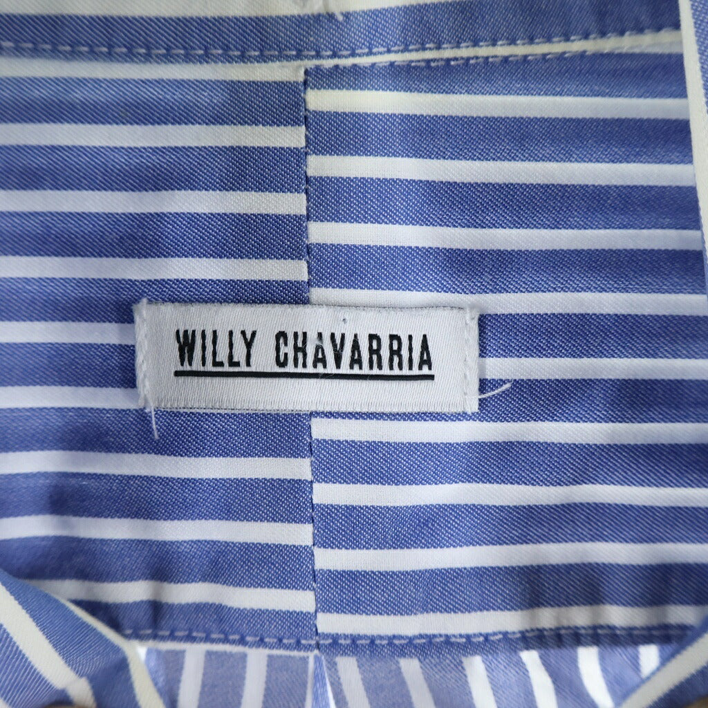 WILLY CHAVARRIA(ウィリーチャバリア) BIG WILLY DRESS SHIRT ビッグウィリー ドレスシャツ 長袖ストライプシャツ ブルー/ホワイト