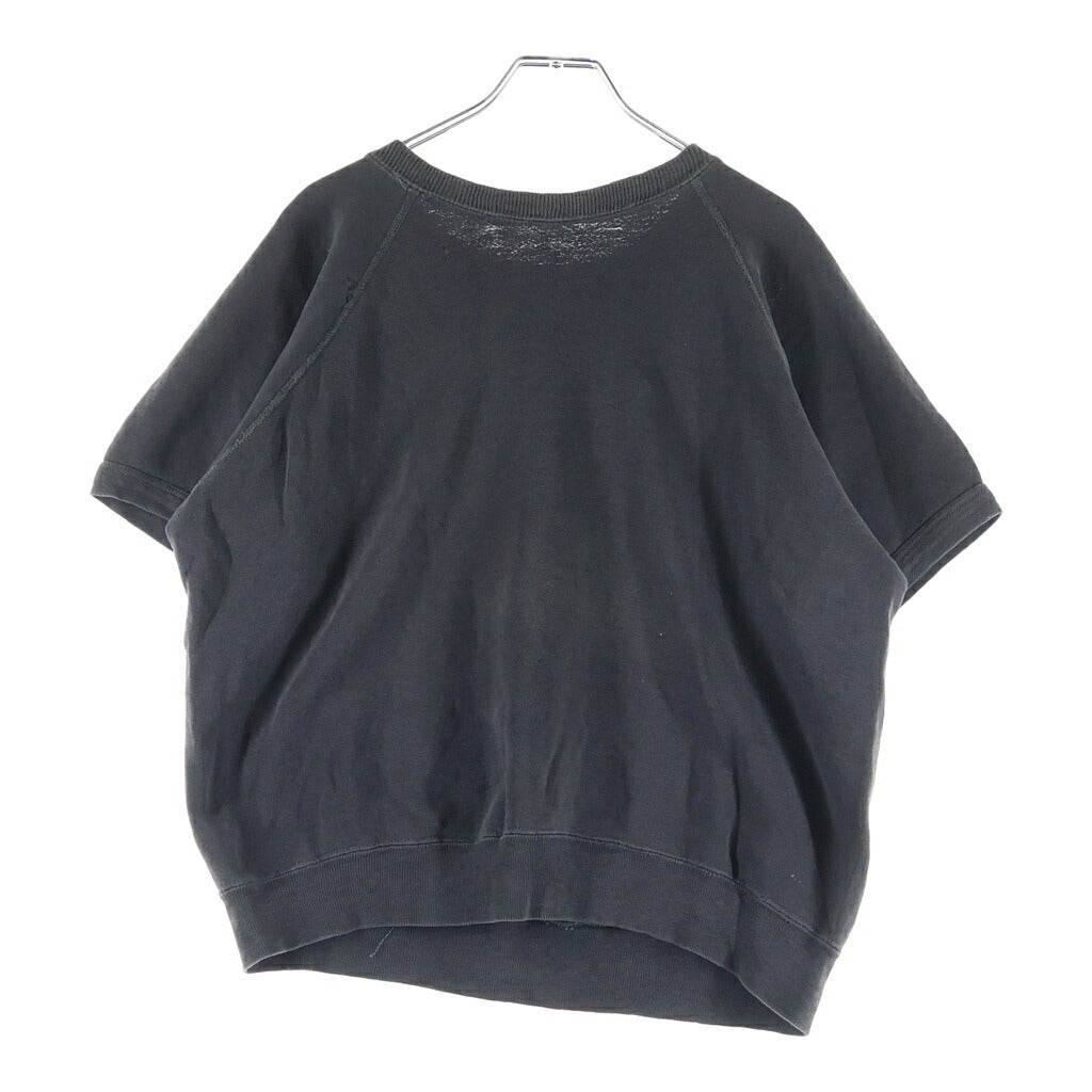 CHAMPION(チャンピオン) 60S VINTAGE S/S SWEATSHIRT ヴィンテージ 大文字ランタグ USA製 2段プリント ラグランスリーブ 半袖スウェットトレーナー ブラック