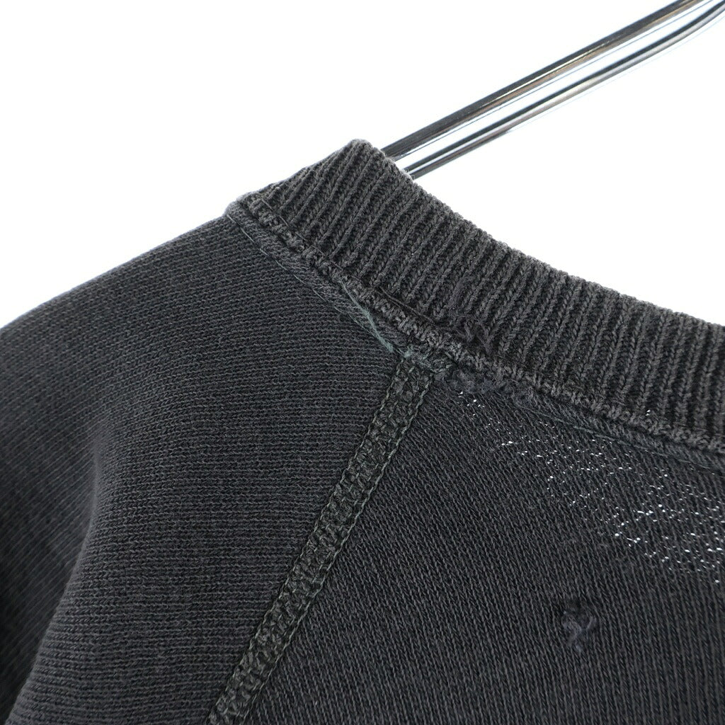 CHAMPION(チャンピオン) 60S VINTAGE S/S SWEATSHIRT ヴィンテージ 大文字ランタグ USA製 2段プリント ラグランスリーブ 半袖スウェットトレーナー ブラック