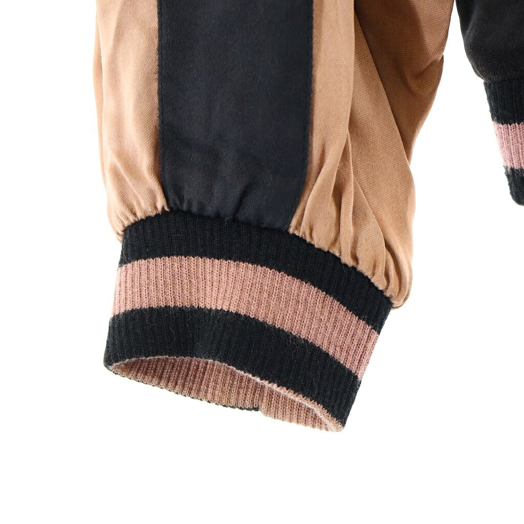 NO BRAND(ノーブランド) SATORI サトリ レーヨン スカルエンブロイダリー リバーシブルスカジャン ピンク/ブラック
